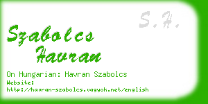 szabolcs havran business card